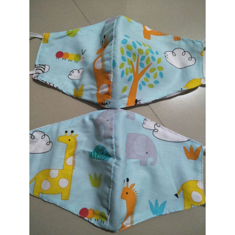 Masker Dewasa kain motif lucu Earloop 2 ply
