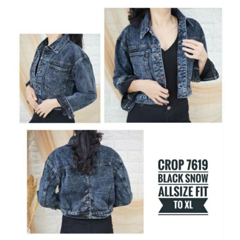 (PROMO)Jaket Jeans Crop Keren Terbaru