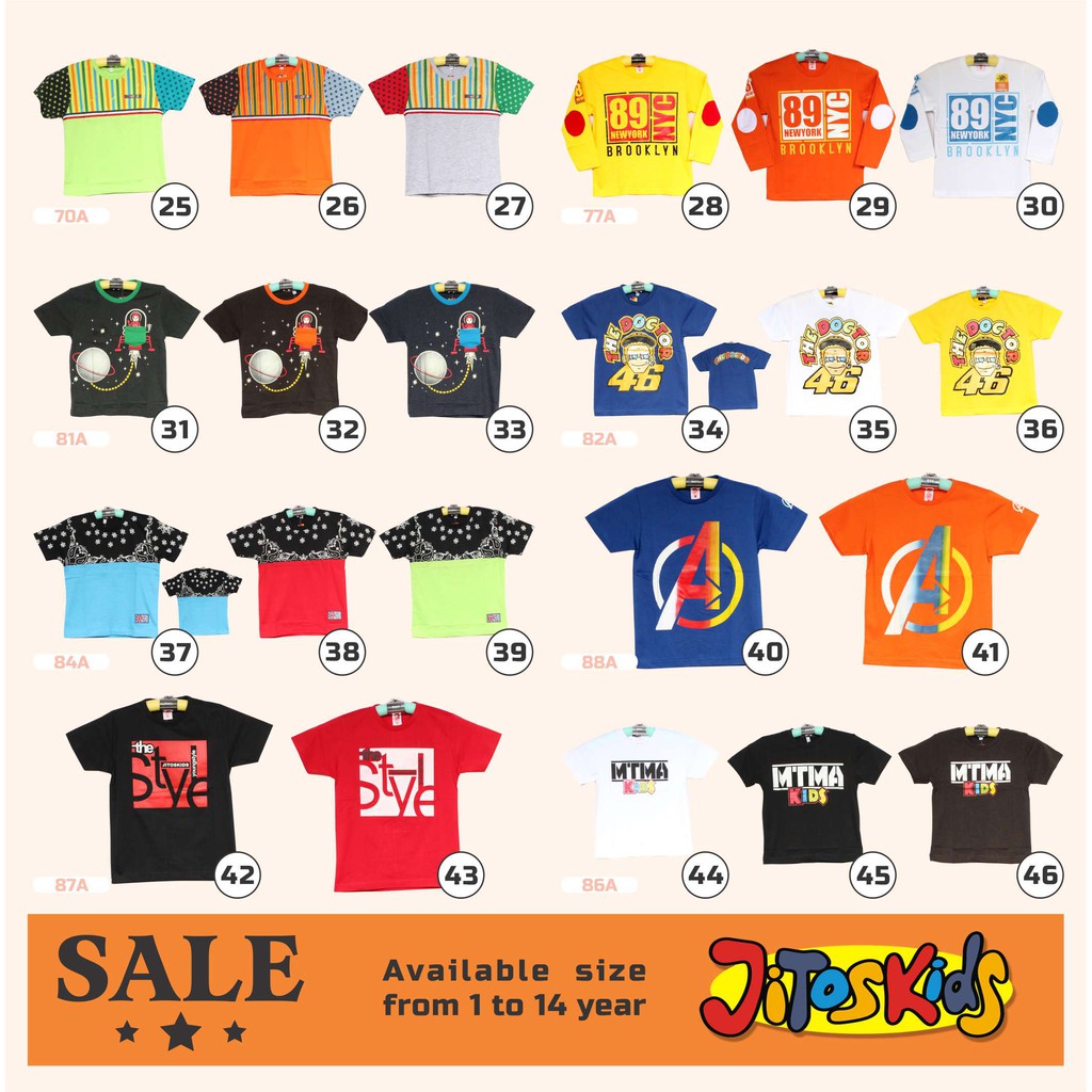 Promo Baju Kaos Anak / Pakaian Anak JITOSKIDS