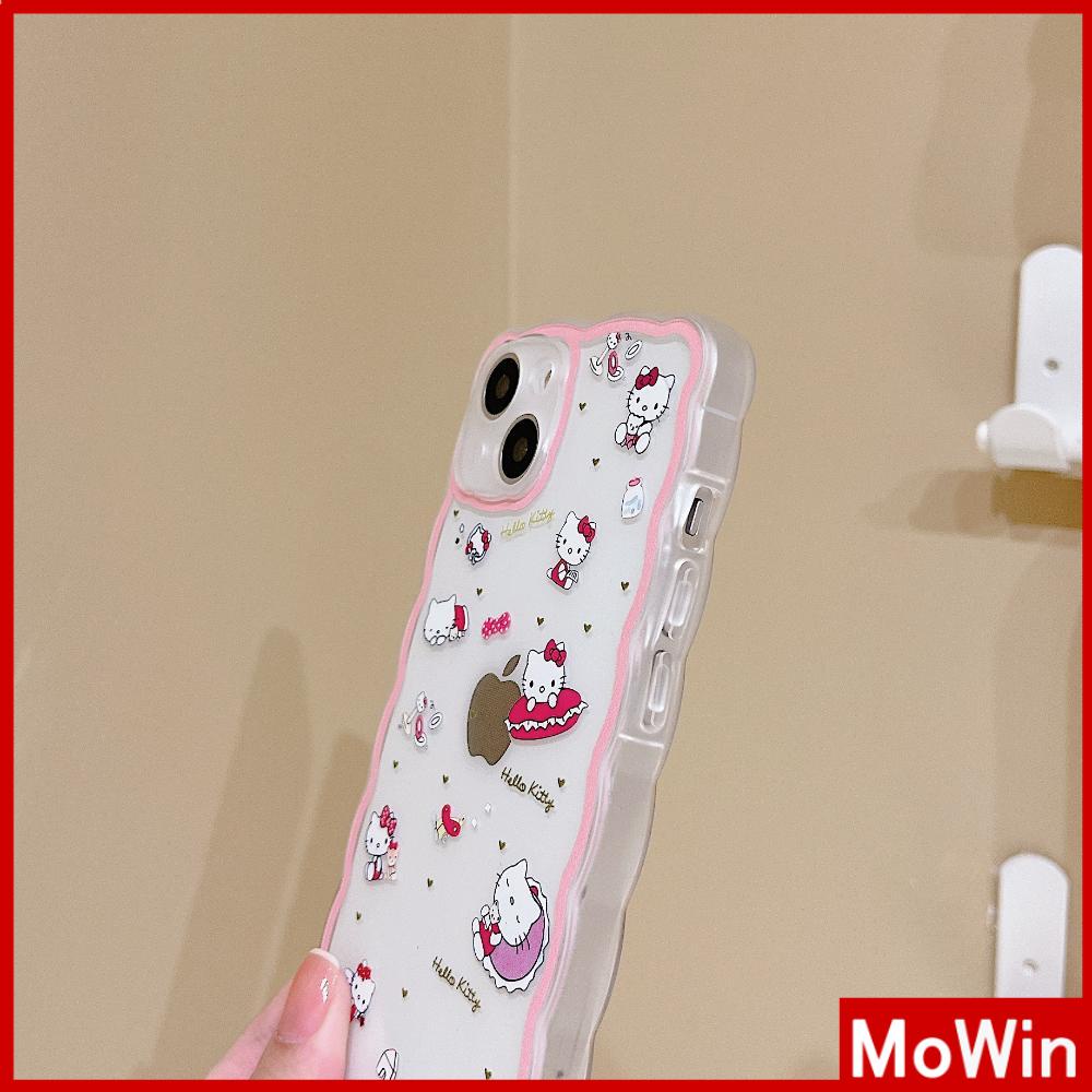 iPhone Case Silicone Soft Case Clear Case Wave Shockproof Camera Cover Protection Pink Cartoon Cute Compatible For iPhone 13 Pro Max iPhone 12 Pro Max iPhone 11 iPhone 7 Plus