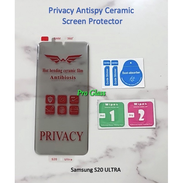 Samsung S20 / S20 PLUS / S20 ULTRA Full Privacy Antispy Ceramic Screen Protector