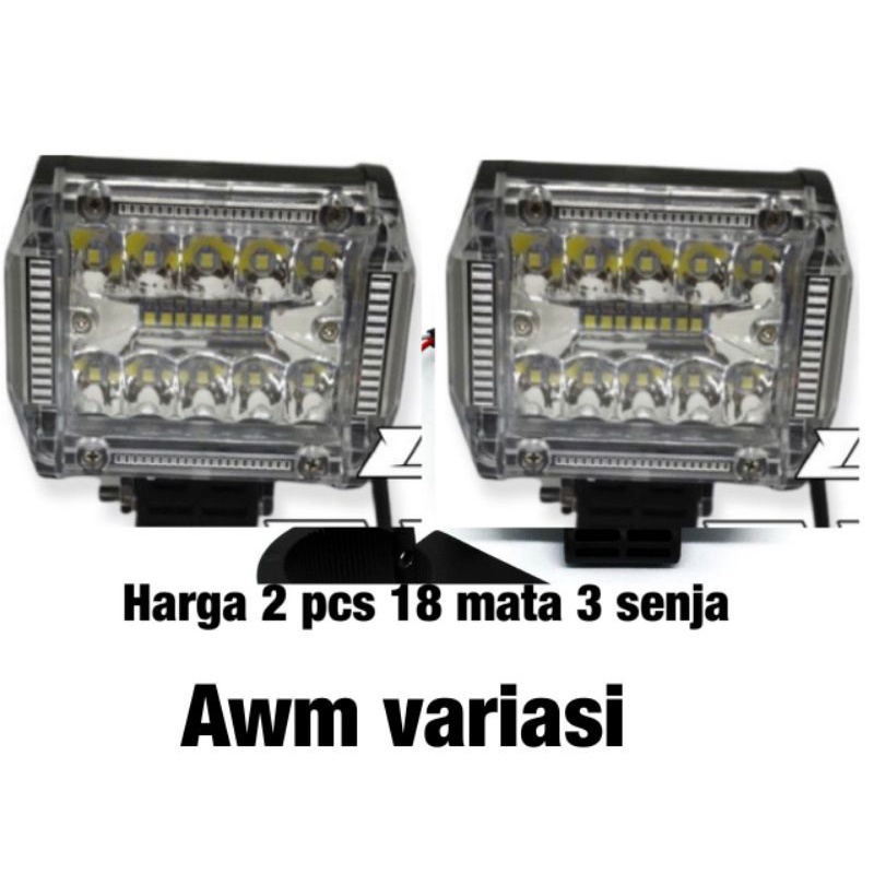 promo 2pcs lampu tembak led 6 16 24 mata sorot fokus Putih Terang dan 3 senja UNIVELSAR bisa buat semua motor [ HARGA 2 PCS]