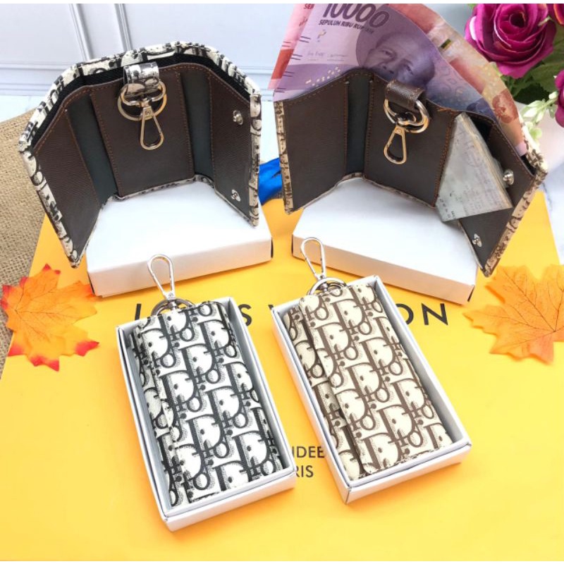 GANTUNGAN KUNCI DIOR DOMPET STNK MOBIL MOTOR KEYCHAIN FREE BOX