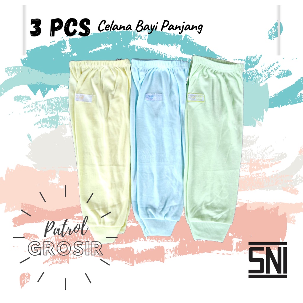 3 PCS Celana Bayi Panjang Polos | SNI | New Born