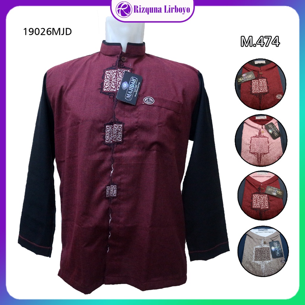 baju koko dewasa lengan panjang bordir MAJIDAH M.474