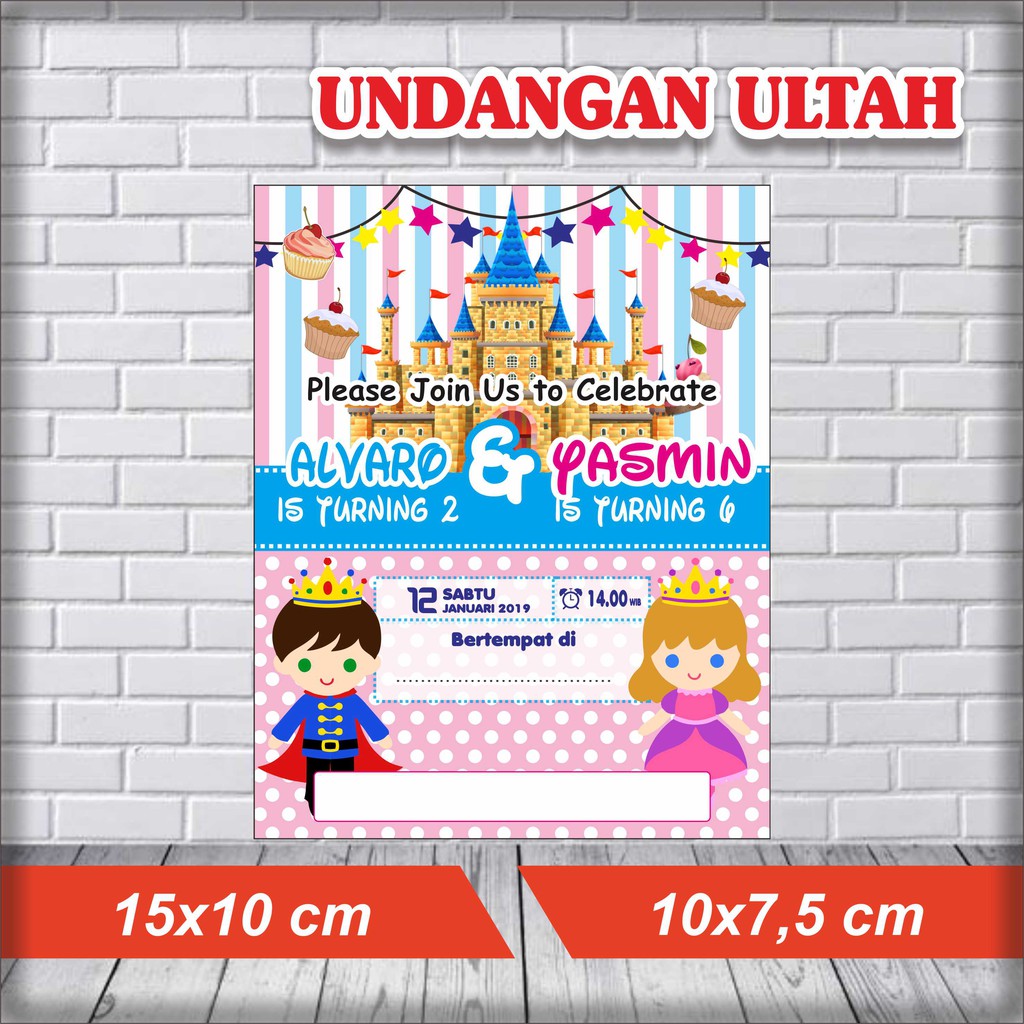 Undangan Unik / Undangan Cantik / Undangan Ultah / Undangan Ulang Tahun Tema Princess