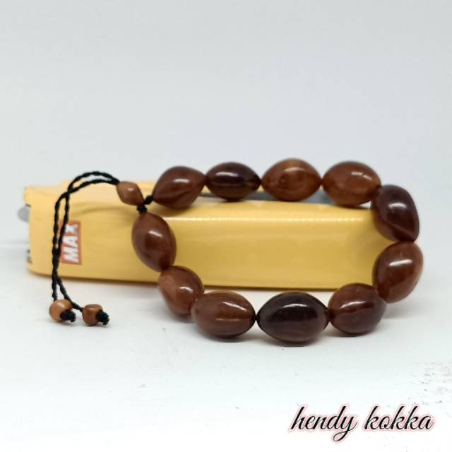 Gelang kokka kaukkah oval besar  coklat