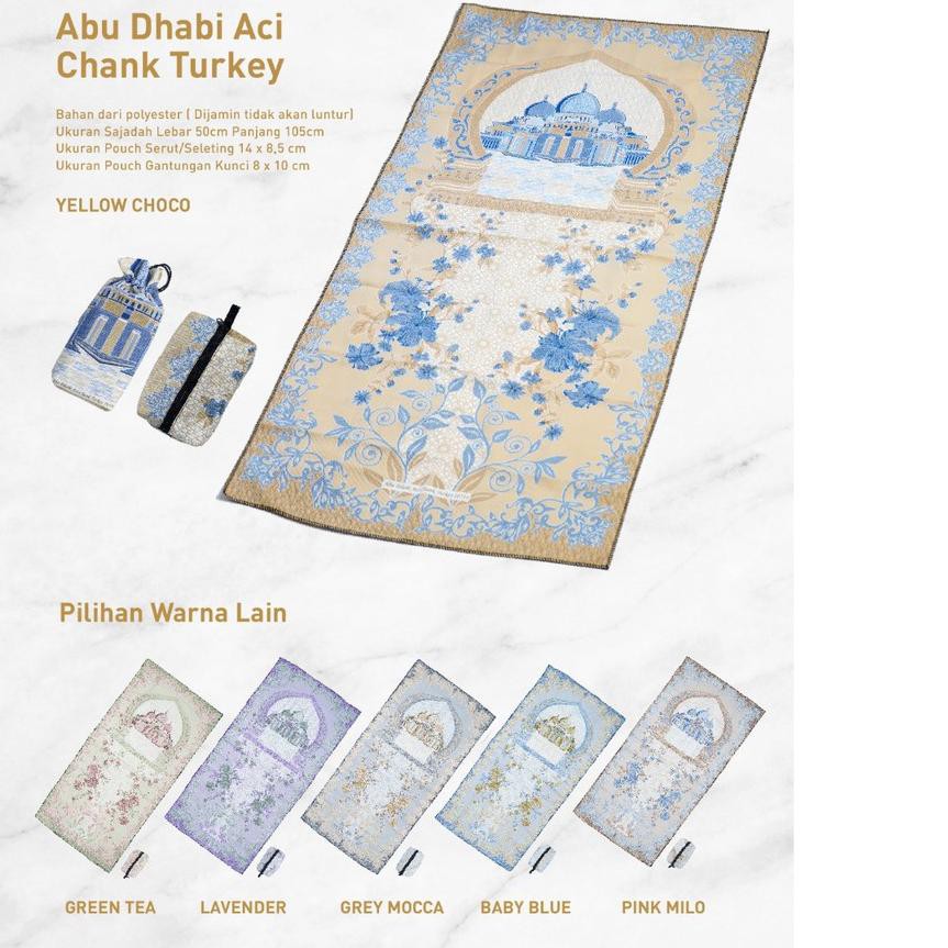 Diminati$  Sajadah Motif Abu Dhabi Turkey (Warna : Green Tea) Serut/Seleting Sajadah Travel  [BEST