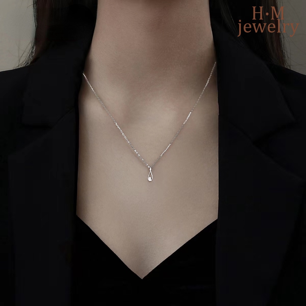 Kalung Rantai Klavikula Bahan S925 Silver Gaya Retro Untuk Wanita