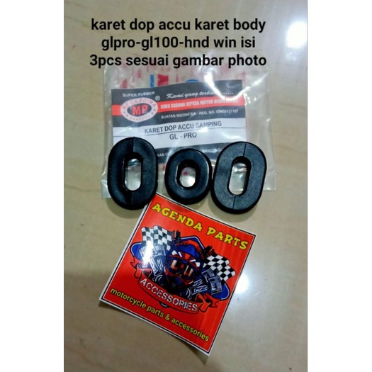 karet dop accu karet body glpro-gl100-honda win 100- isi 3pcs sesuai gambar photo