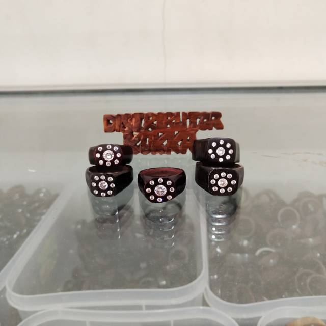 ( SUPER MURAH ) Grosir 5 pcs cincin kokka kaukah kaokah fukakah koka mata bunga hitam
