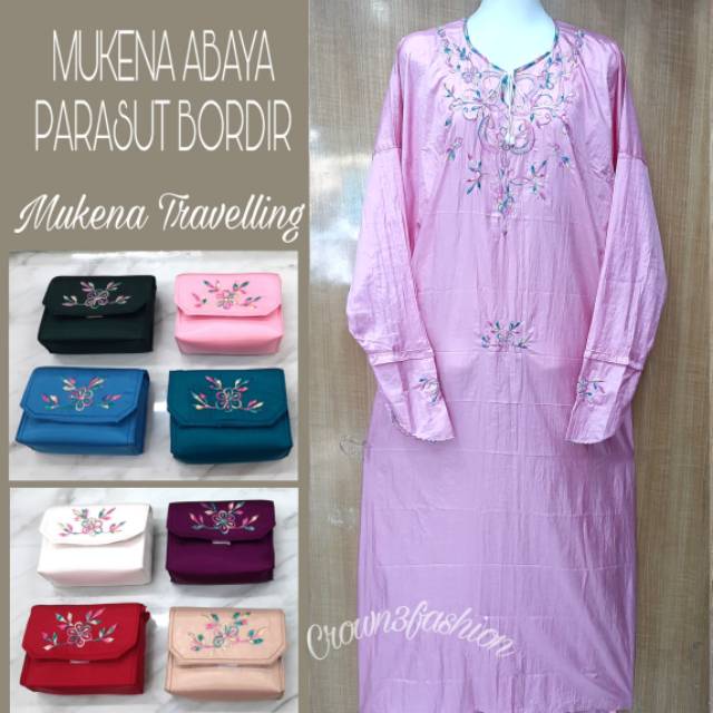 Mukena Abaya Parasut // Mukena Ponco Bordir Rainbow Terbaru ✔COD