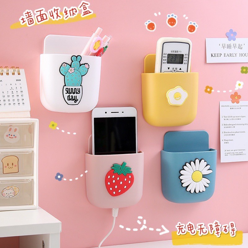 【GOGOMART】UNIK Holder Rak Gantung Mini HP / Remote Organizer Storage Box