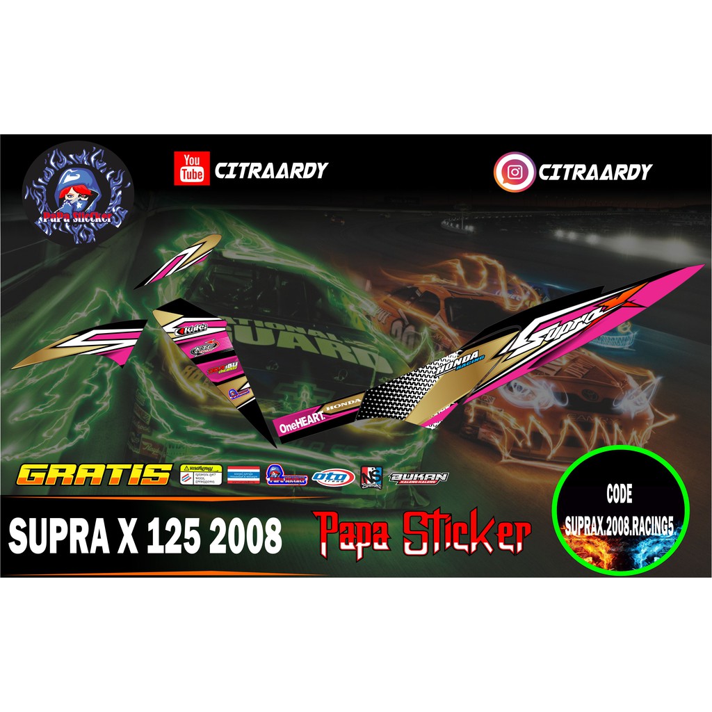 STRIPING VARIASI SUPRA X 125  - STIKER SUPRA X 125 STICKER SUPRA X 2008 RACING 05