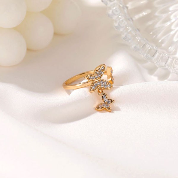 cincin kupu kupu sweet beautiful butterfly rings jci081(1H4)