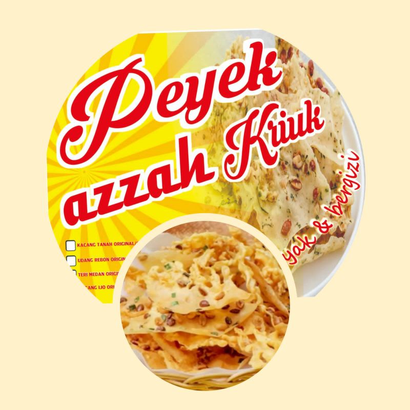 

Peyek Azzah Kriuk Kacang / Teri / Rebon / Rempeyek Toples 5 Liter