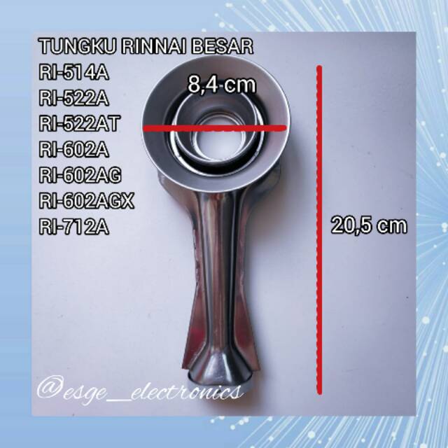 TUNGKU BESAR KOMPOR GAS RINNAI RI 514A,RI 522A, RI 602A, RI 712A / CANGKLONG CEROBONG KOMPOR RINNAI