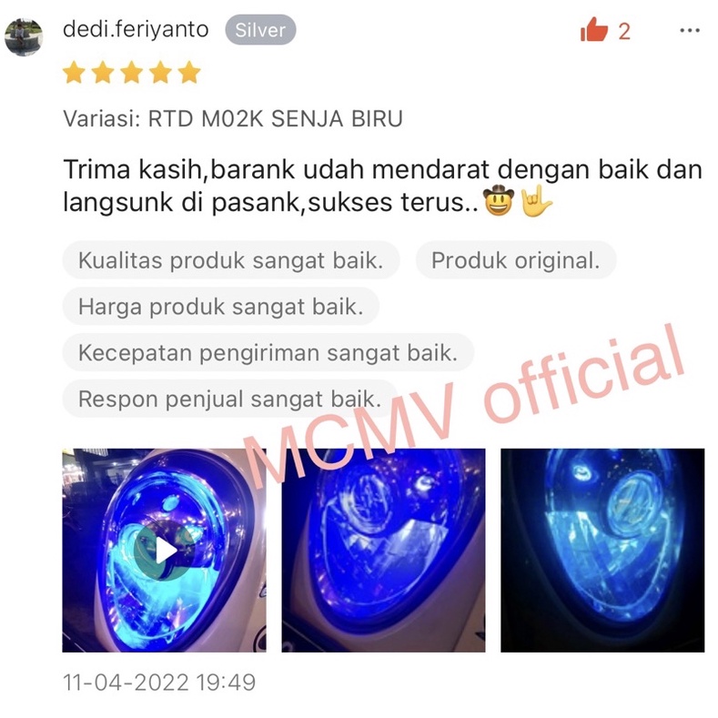 [RECOMMENDED] LAMPU LED MOTOR RTD 40 watt M02K 100% ORIGINAL GARANSI AC DC + DRL KIPAS / BOHLAM LAMPU DEPAN UTAMA LED RTD RAYTON ASLI ORI 2 sisi 4 mata titik h4 h6 M02K blue red mio vario beat scoopy nmax vixion cb cbr pcx ninja 150 bebek