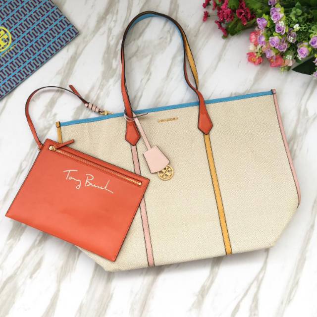 Tory Burch Perry Canvas Oversized Tote tas totebag bag original authentic asli