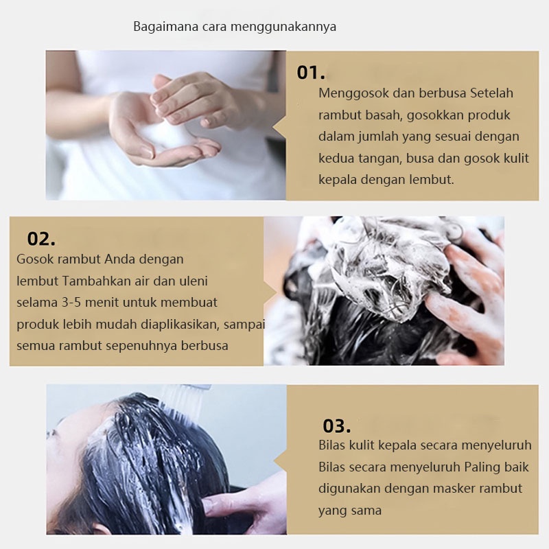 sampo pemanjang rambut sampo kutu sampo rambut 200g ekstrak herbal untuk membersihkan kulit kepala secara mendalam dan mengatasi masalah rambut berminyak dari akarnya