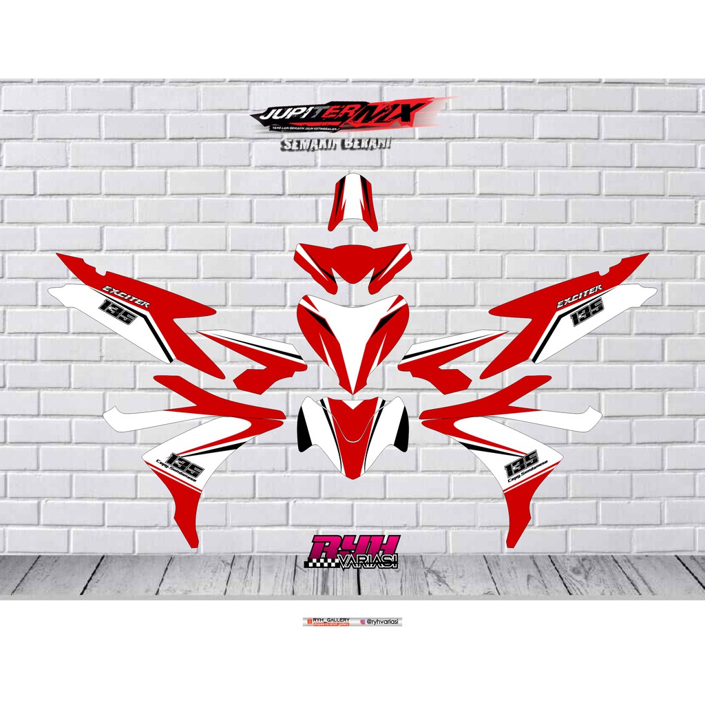 Stiker Decal jupiter Mx135cc - Mx New Full Body Hijau Pink Biru merah Hijau Ungu Kuning Custom