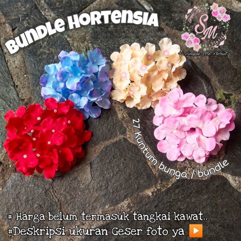 Bunga Plastik Hortensia Hydrangea Bundle Bunga Artificial Dekorasi Mahar
