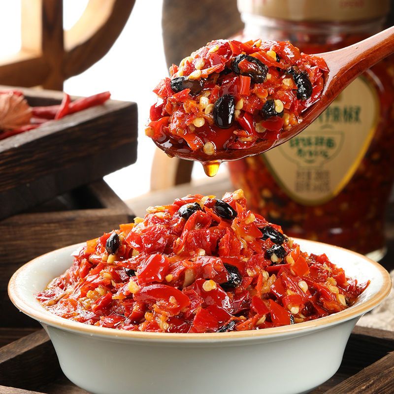 

Pickled Chili Garlic Sauce/Chopped Chili/Sambal Ala Hunan Cha You Duo Jiao 458gr