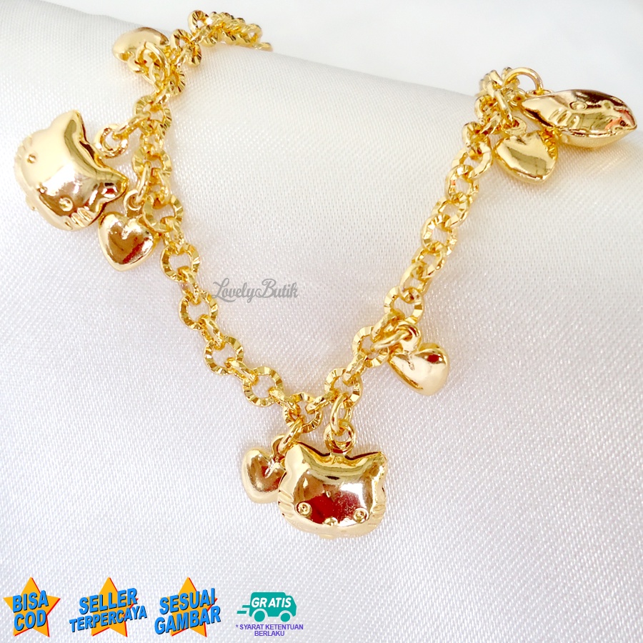 Lovelybutik - Gelang Tangan Xuping Gold Anak Perempuan Gelang Anak Xuping Anak Terbaru Model Cutie Love