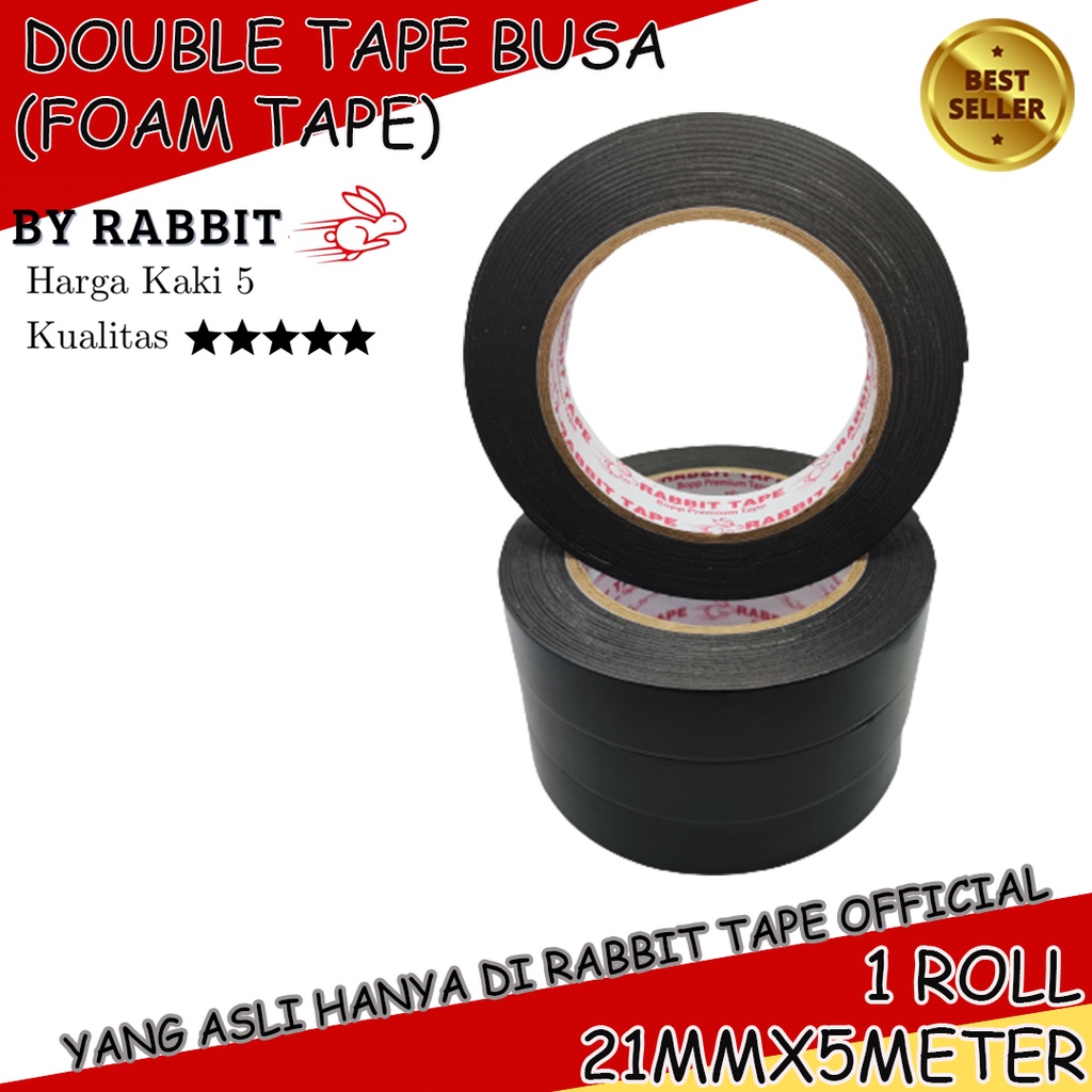 

Double Tape Foam Hijau / Busa Hijau RABBIT TAPE 1 inch x 5 Meter