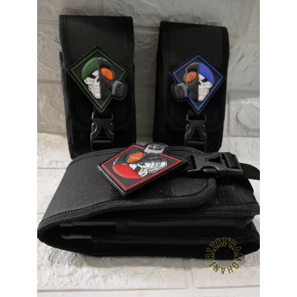 Sarung hp army tempat handphone pinggang 2 slot