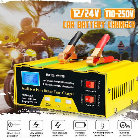 Xysanak_45 - Charger Aki 12V/24V 6-105Ah Mf-2B Smart Battery Charger Mobil Motor Truk