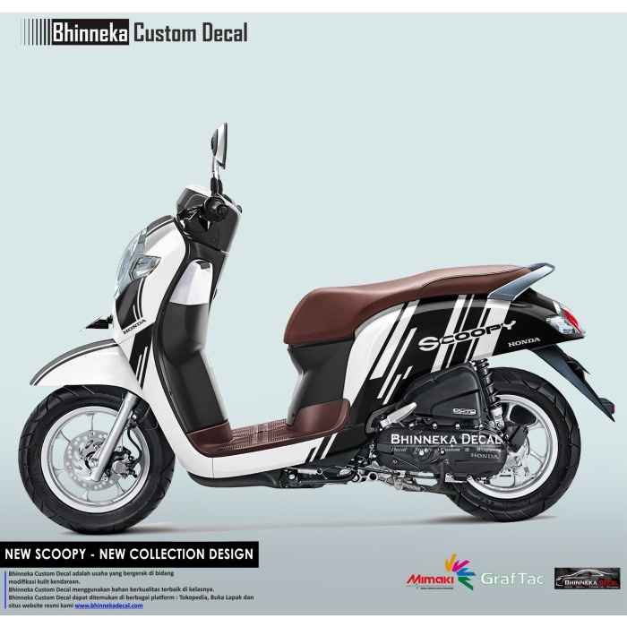 Decal Stiker HONDA NEW SCOOPY BLACK WHITE