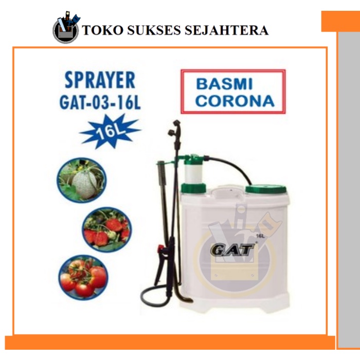 Sprayer Manual 16 Liter GAT / Alat Semprot Hama Tanaman Sawah Kebun / Sprayer Disinfektan 16L