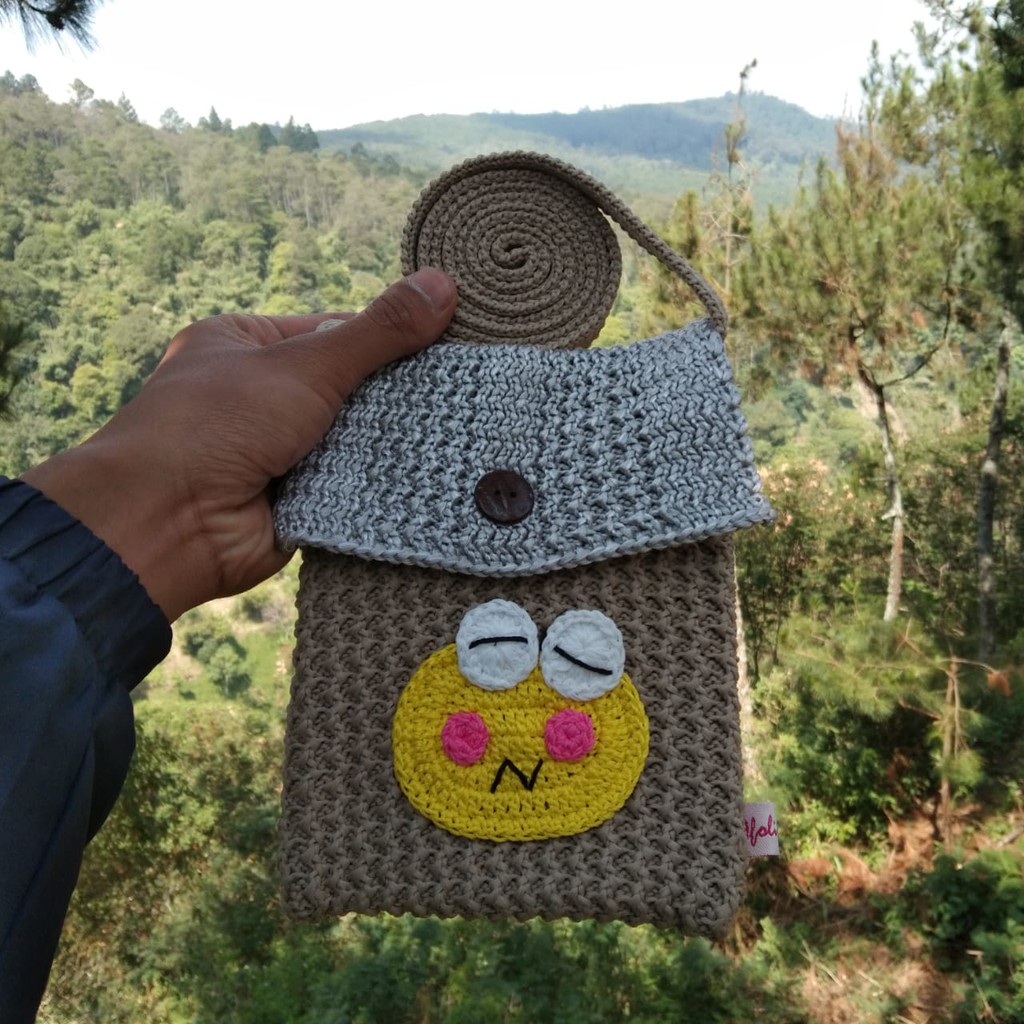 Tas Rajut Selempang HP - Tas Rajut Mini - TASRAJUTBANDUNG