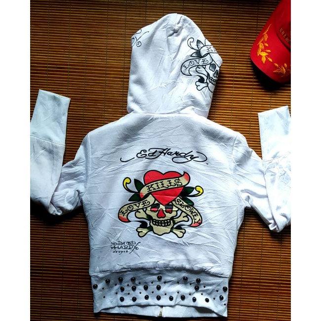 sweater hoodie zipper ed hardy