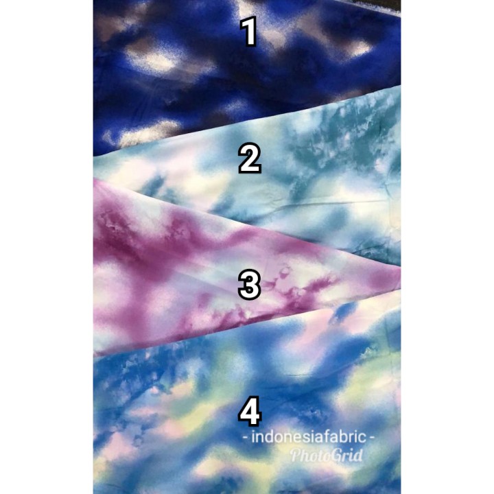 Kain Bahan Meteran Rayon Katun Rayon motif Tie Dye 5