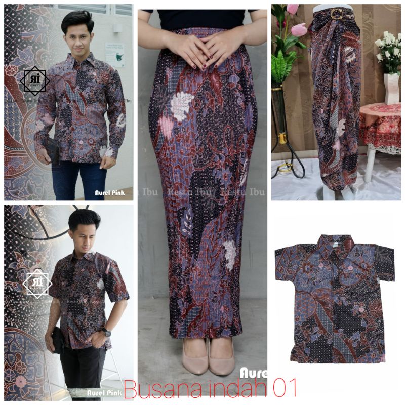 COUPLE BATIK /  BATIK MODERN / SERAGAMAN BATIK MOTIF AUREL PINK