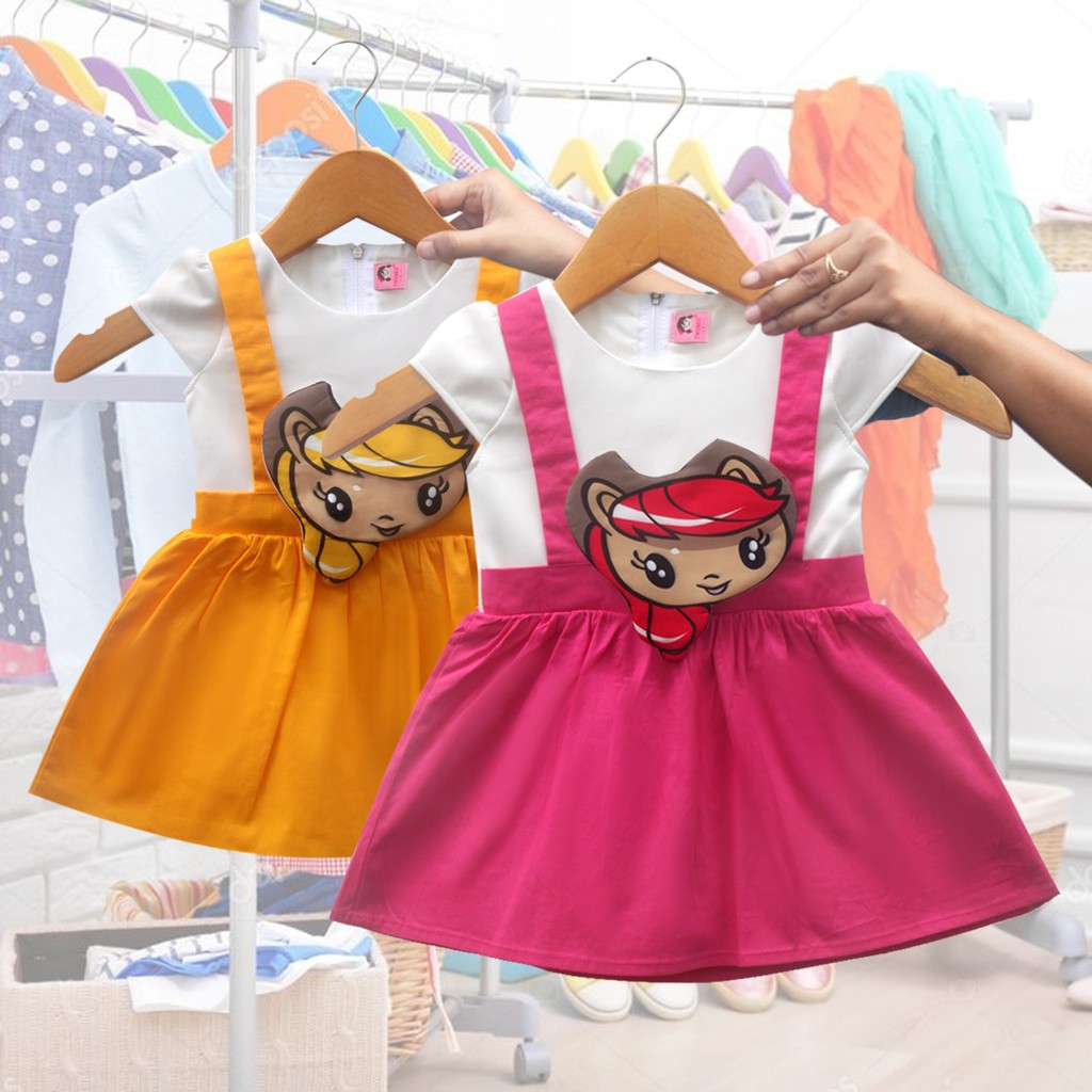 Two Mix Baju Anak  Perempuan Dress  Anak  Cewek  Aplikasi 