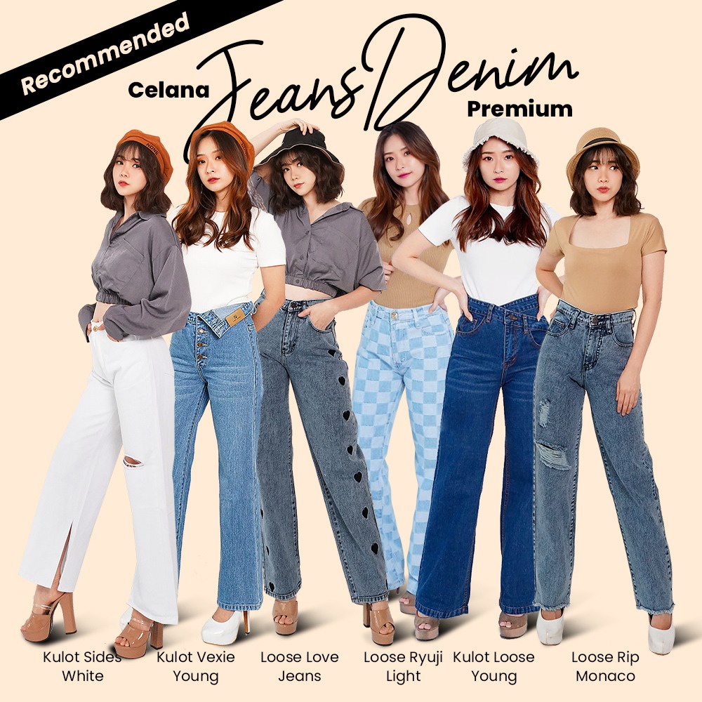 Outfit Fashion Denim Loose Kulot - Recommended Celana Jeans Denim Premium Murah