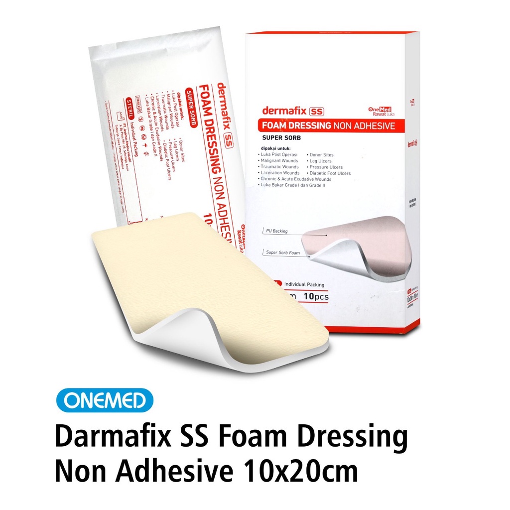 Dermafix SS Foam Dressing Non Adhesive 10 x 20cm OneMed 1 Pcs