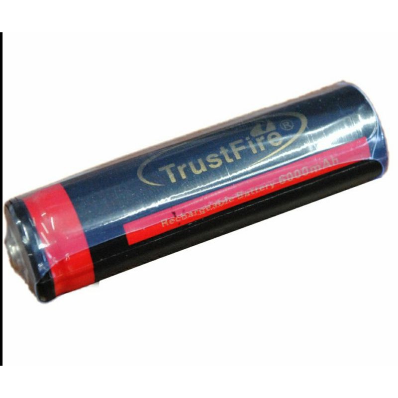 baterai Li-ion 18650 6000mAh 3.7V button trustfire - baterai cas