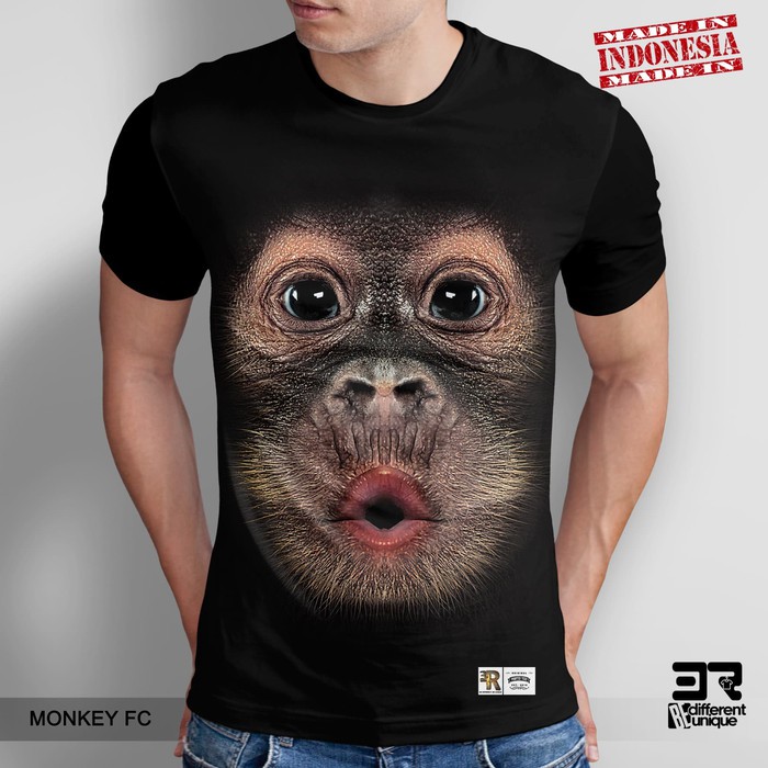 KAOS PRIA KAOS PRINT DISTRO 3R MONKEY FACE A