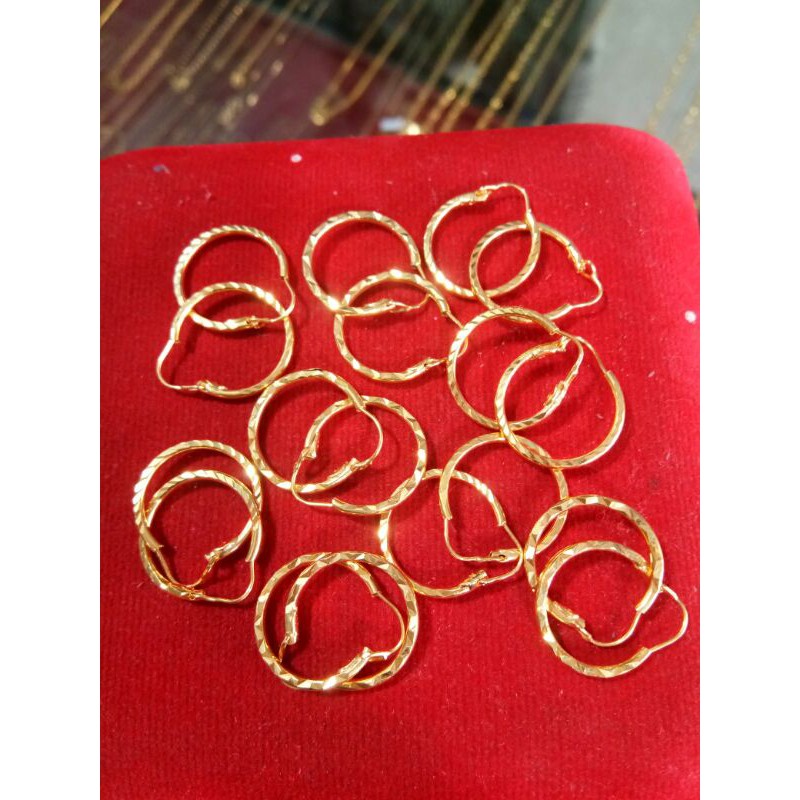 anting anak anak model gibsi bulat emas asli kadar 420/375