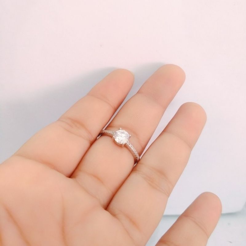 cincin berlian silver titanium