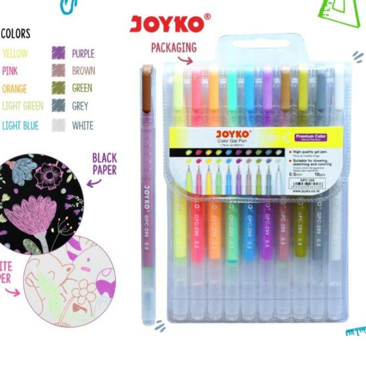 

LANGSUNG KIRIM.. Pulpen Gel Joyko/Color Gel Pen GPC-299 Premium