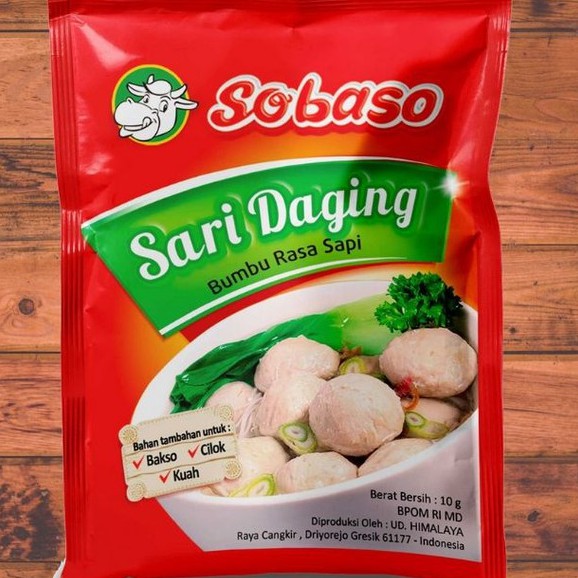 

TEPUNG BAKSO SOBASO SARI DAGING BEEF POWDER RASA SAPI