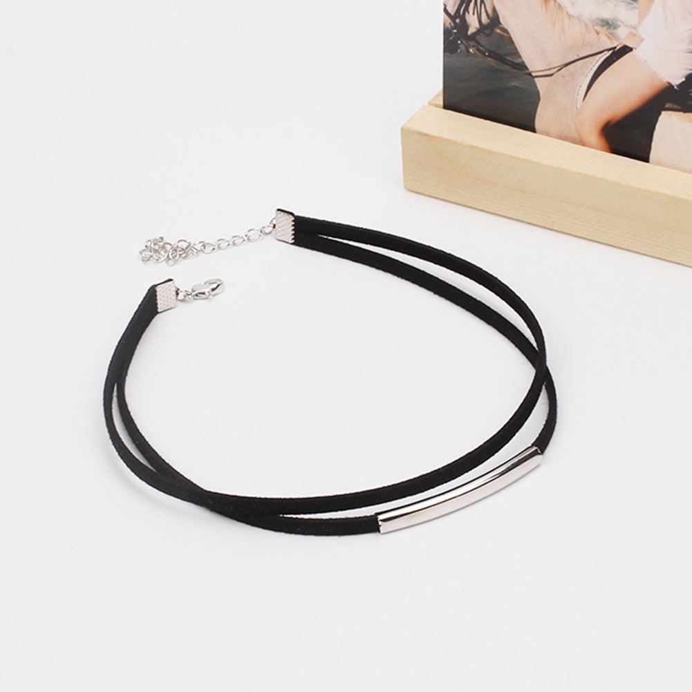 Hu Hu Hu Hu Hu Alat Bantu Pasang Kacamata♡ Kalung Choker Double Layer Gaya Gothic Untuk Wanita