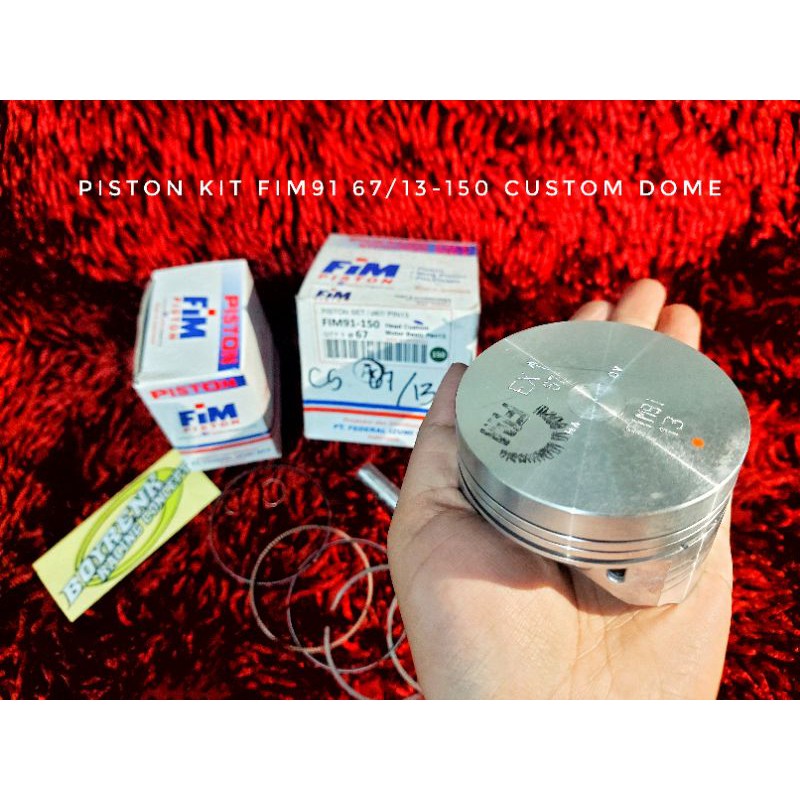 PISTON KIT FIM91 DIAMETER 67 PIN 13 CUSTOM DOME - BOYRENK RACING CONCEPT