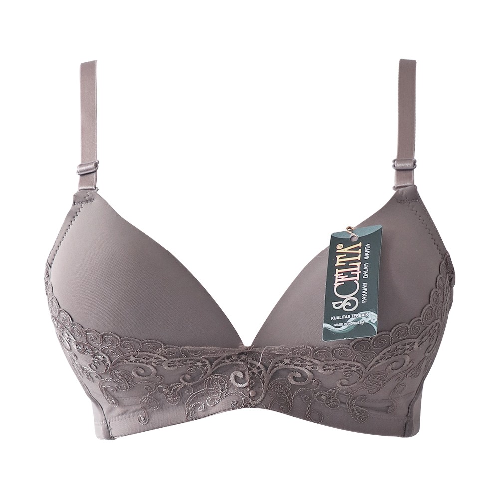 Scelta - Full Cup Bra Tanpa Kawat Bh Busa Renda Brukat Lace Sc 1688
