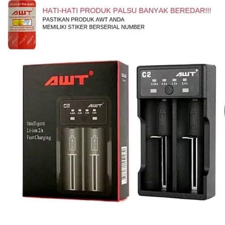 Charger AWT C2 2A USB LED Indicator Authentic - Vape Baterai